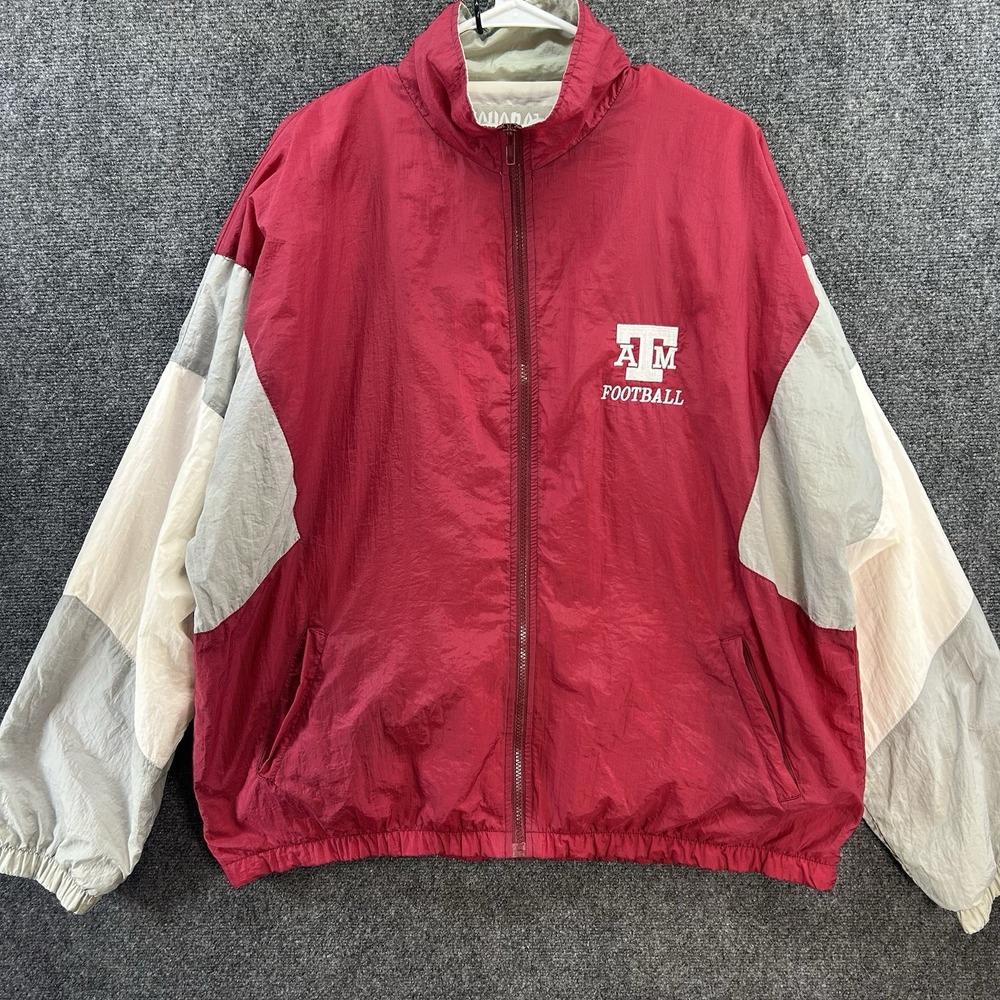VTG 90s Texas A&M Aggies Football Windbreaker Jacket Color Block Mens Large NCAA